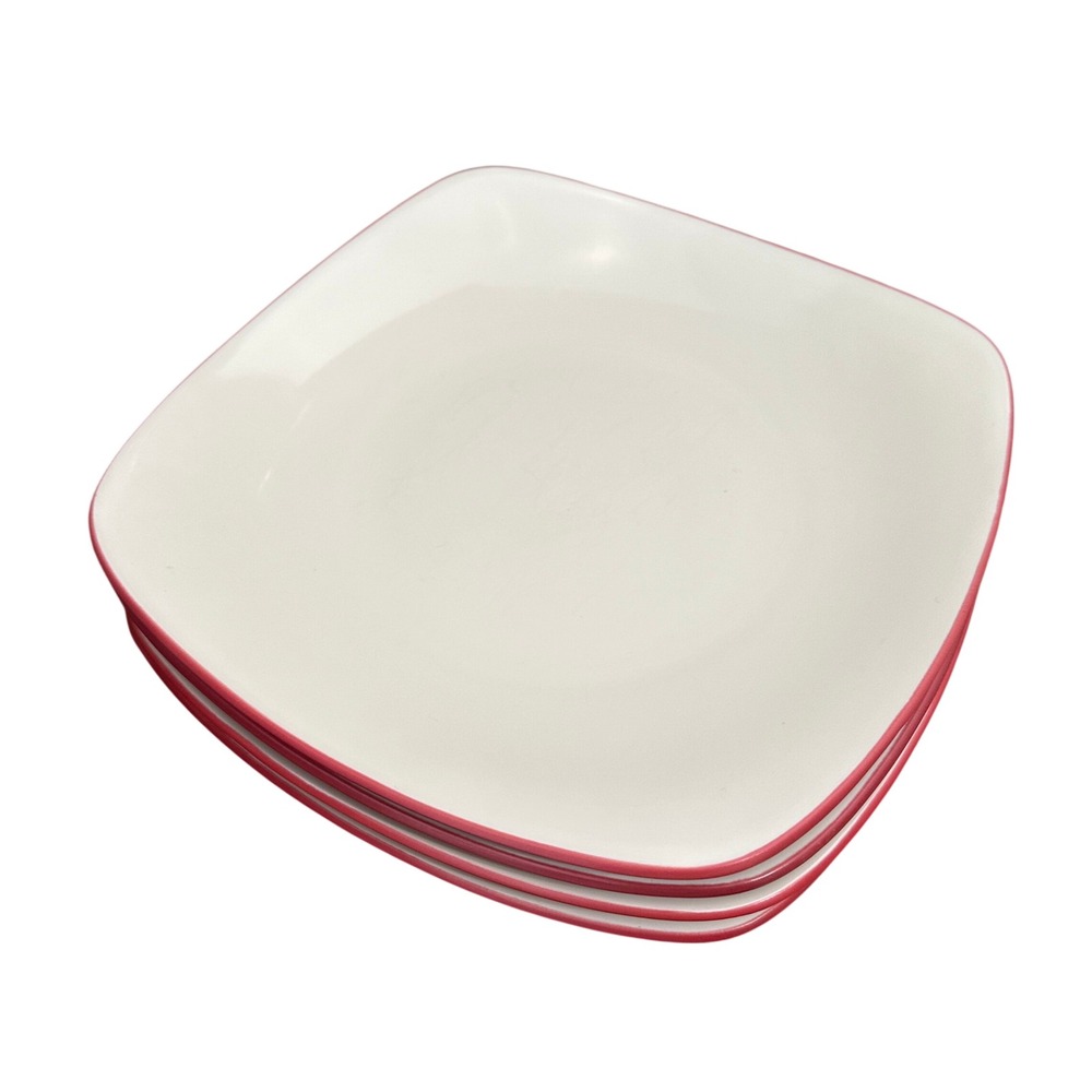 Noritake‎ Appetizer/Salad Plates Raspberry Colorwave Square Stoneware Set of 4